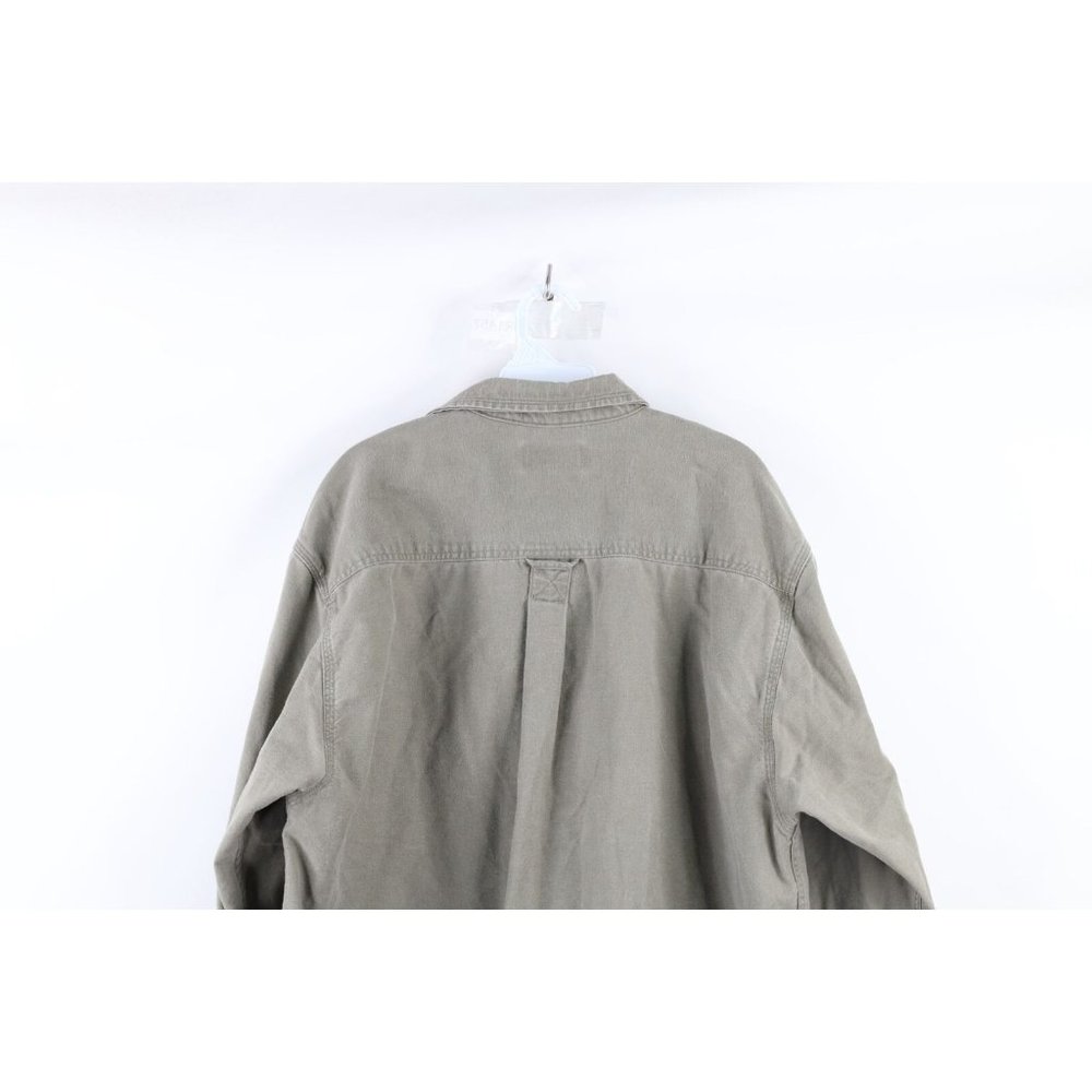 Vintage 90s Eddie Bauer Mens Large Faded Heavyweight Double Pocket Button Shirt - Picture 9 of 10